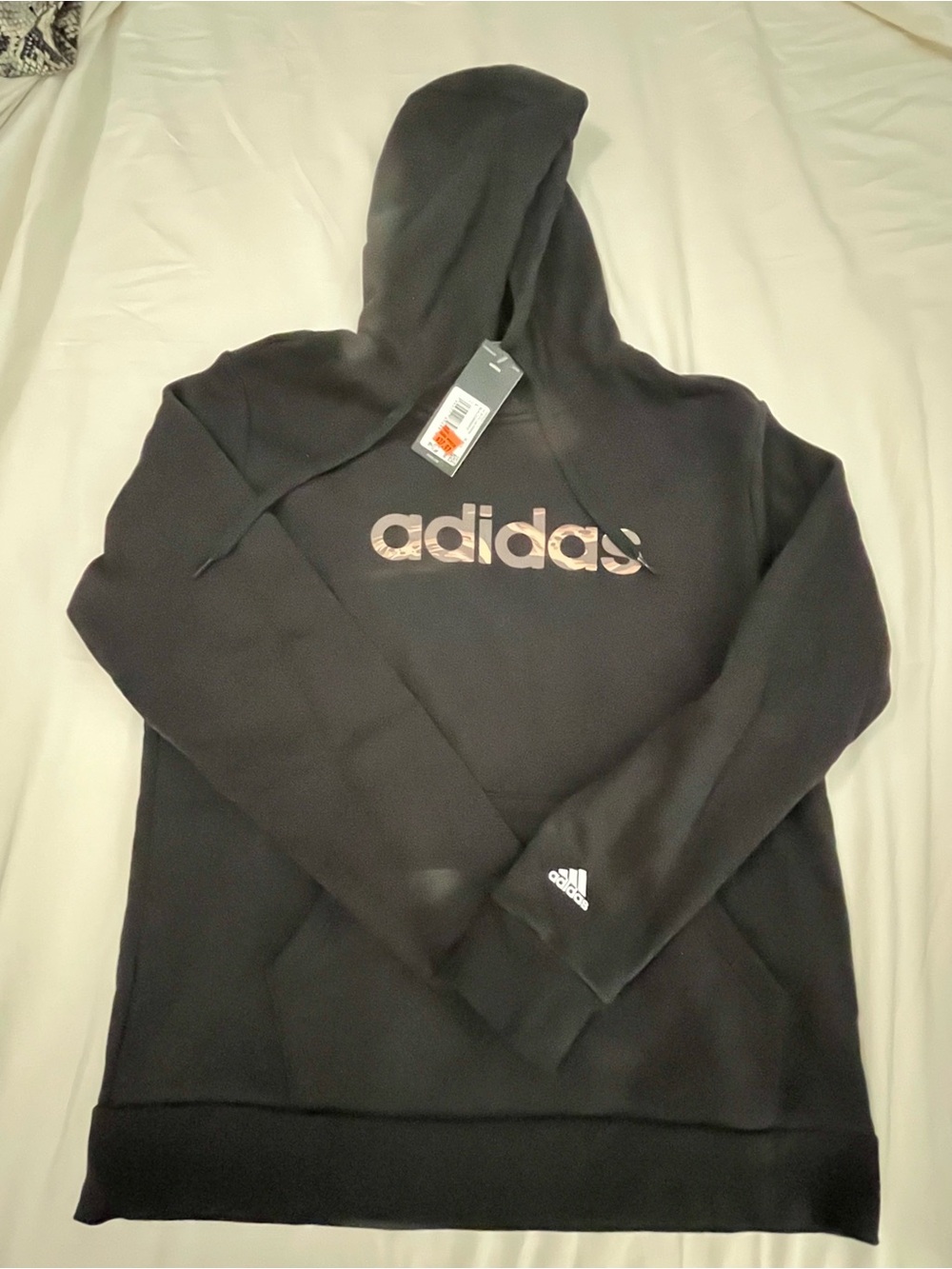 Adidas Black Hoodie with Camouflage Logo